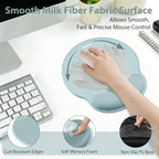 Sushret Mouse Pad and Keyboard Wrist Rest, 3-in-1 Gel Memory Foam Ergonomic Mouse Pad with Wrist Rest Set, Gaming Mousepad Arm Cushion Support for Computer Office Desk Accessories Cute, Seafoam Blue - Image 3
