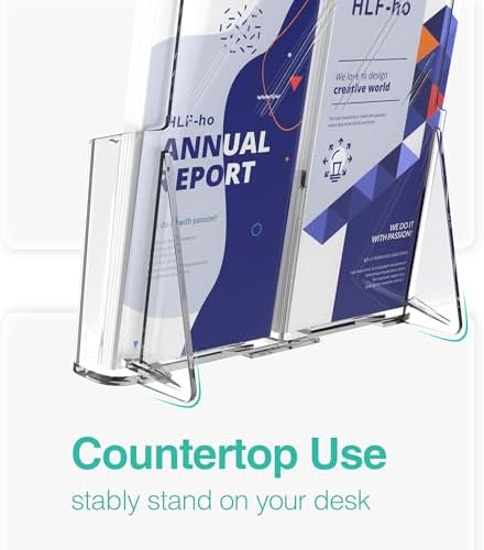 Brochure Holder 8.5x11 Inch Acrylic Literature Holders with Removable Divider for 4x9 inch Clear Pamphlet Display Stand Countertop Use or Wall Mount for Office, Lobby, Hotel, Trade Show, 4 Pack - Image 5
