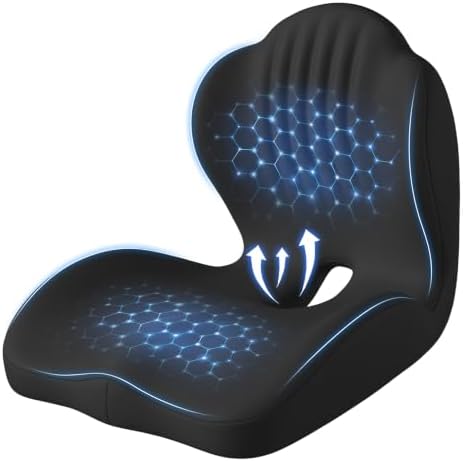 Ergonomic Seat Cushion for Office Chairs Lumbar Support Pillow, Black by Aysimple