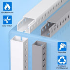 1.2"H x 1.2"W Cable Raceway, 12ft Under Desk Wire Management Channel, Grey - Image 5