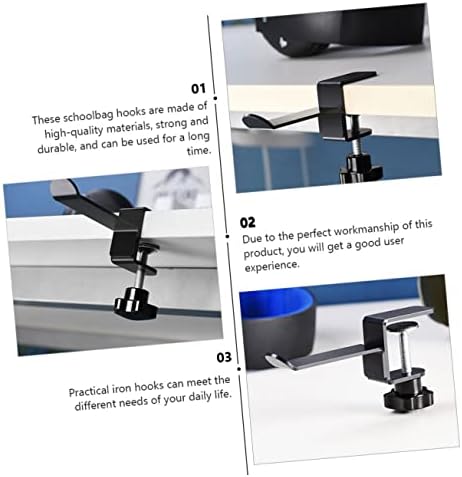 Hemobllo 2pcs Headphone Hanger Hook Under Desk Metal Clip for Headsets Bags Accessories Versatile Storage for Home Office School Use - Image 3