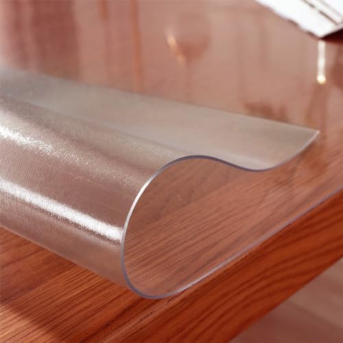 Kasepie 30 X 60 Inch Frosted Table Protector, 2mm Thick Clear Plastic Cover, Grime Proof and Easy to Clean for Dining, Coffee Table, Dresser - Image 2