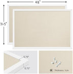 31.5"x48" White Framed Natural Wood Tone Bulletin Board, Pin Board - Image 3