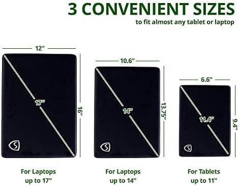 Shield Your Body - Laptop Lap Pad with SaferBody™, Anti Radiation Shield & Heat Shield Pad, EMF Blocker Laptop Pad for Up to 17in.Wide Device (15.9 x 12 inches), Jet Black PU Leather Color - Image 5