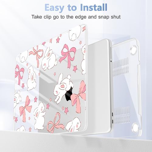 4-in-1 Hard Case for MacBook Neo 13 (A3404), Rabbits & Stars & Bows - Image 5