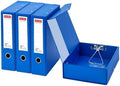 Storage File Boxes 4 Pack, Foldable File Box with Clip, 88mm Spine, Blue by LEPAPILLIONJEWELRY