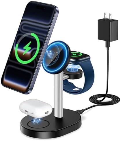 Mag-Safe Charger 3 in 1 Charging Station for iPhone Apple Watch AirPods by Hevanto