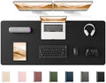 YSAGi 55" x 17" Large PU Leather Desk Mat for Keyboard and Mouse - Waterproof Non-Slip Desk Pad Protector for Office, Home, Writing Desk, Black by YSAGi