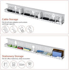 Univivi Under Desk Cable Management Tray, Cable Management, 48 inch, White - Image 4
