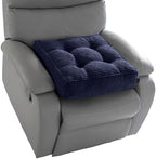 HIGOGOGO Tufted Corduroy Recliner Seat Cushion for Elderly, High Density Foam Large Square Seat Cushion for Recliner Chair, Floor Pillow, Office Chair, Car, No Pressure on Thighs, 20x20x4, Navy by HIGOGOGO