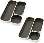 Three by Three Seattle Metal Stacking Bins Drawer Organizer, 6-Pc (Gray) - Image 5