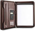 Cossini Premium Business Portfolio with Zipper – Padfolio - Superior Business Impressions Begin with PU Vegan Leather, 10.1 Inch Tablet Sleeve, Smart Storage, Solar Calculator, Writing Pad -Brown by Cossini