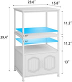 Natwind 4 Tier Printer Stand, File Cabinet w/Adjustable Open Shelves,White - Image 2