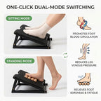 Bamboo Under Desk Foot Rest Foot Stool Rocking Footrest (Black Triangle) - Image 3