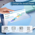 Y YOMA 8 Pack Coupon Organizer with 13 Pocket | Plastic Travel-Friendly Accordion Receipt Holder 10” x5.5” Expanding Folder for Small Bill Business Cards Tax Item Ticket, Pastel Design - Image 2