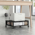 Zonon 2 Tier Printer Stand Under Desk with Wheels, Open Shelf Style, Black by Zonon