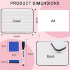 Dry Erase Boards 6 Pack, Double Sided Magnetic Small Whiteboards with Lines for Kids, Students, Teacher & Classroom Pack, Including 52 Pcs Alphabet Letters for Preschool Spelling - Image 3
