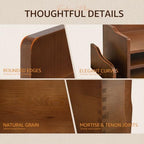 Wood Desk Organizer: File Organizer with 3-Tier Shelf and Side Slots, Brown - Image 6