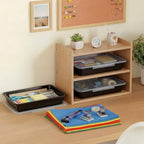 Tinlade 12 Pcs Classroom Paper Storage Bins with Lids, Black, 13x10in - Image 6