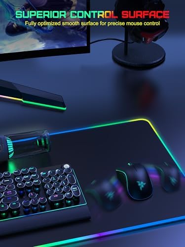 5-in-1 RGB Mouse Pad with Wireless Charging, Large Gaming Desk Mat, Black - Image 5