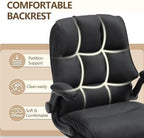Comfy Office Chair Soft and Double Cushioned Ergonomic Computer Desk Chairs for Long Hours Executive Office Chair with Flip-up Armrests and Height Adjustment for Home Office Black - Image 6