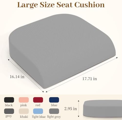 TranquilRelax Memory Foam Seat Cushion for Office Chair, 3-Inch, Light Gray - Image 2
