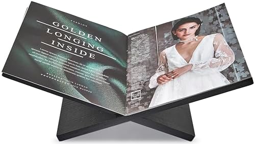 Honygebia Solid Oak Wood Book Stand, Cross Frame Open Display Holder - Image 5