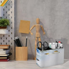 PU Leather Multi-Compartment Pen Holder Desktop Organizer Pencil Cup Storage Caddy for Office Home Supplies Wild Flowers Monarch Butterflies Lily - Image 6
