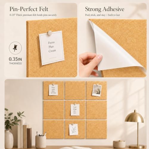 Felt Bulletin Board Tiles, Cork Board Alternative, 48 x 36 in - Image 3