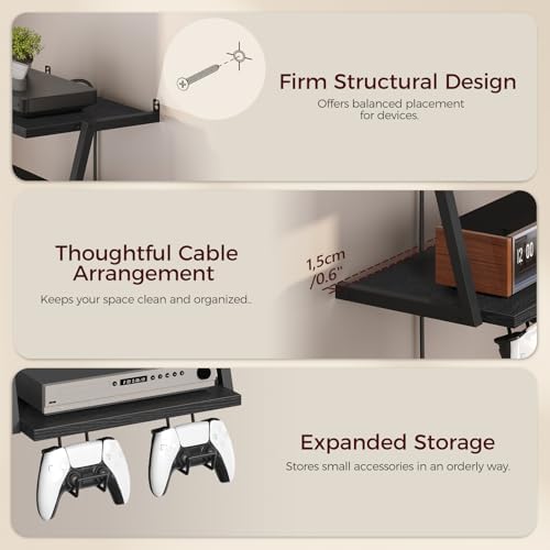 MAHANCRIS Floating TV Shelf, 2 Tier Projector Shelf for DVD Players - Image 4