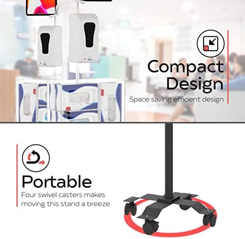 Gooseneck Floor Stand – CTA Compact, Height-Adjustable Sanitizing Station w/Automatic Soap Dispenser and Holder for iPad 7th/ 8th/ 9th Gen 10.2”, Surface Pro 4, and Other 7-13” Tablets (PAD-CGSST) - Image 7