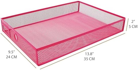Exerz Paper Sorter 3 Drawer Wire Mesh A4 / Desk Multifunctional Desk Organiser/Multi-Layer Letter Tray - for Documents, Magazines, Notebooks and Letter (Pink) - Image 4