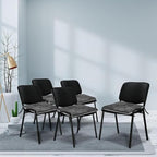 Office Stacking Chair Cushions 4 Pack, Corduroy High Density Foam Kitchen Seat Cushions with Ties, Square 17" x 17" Indoor Non-Slip Dining Chair Pads, Grey，4pcs - Image 2