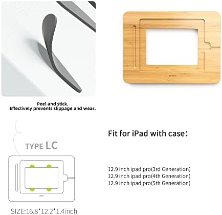 AFOOYO Wooden Tablet Drawing Stand - Adjustable 5 Angles for Laptop,Book Reading Stand, Compatible with 12.9/13inch iPad Pro with iPad Case Version(3rd - 7th Gen) - Image 7