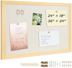 DOLLAR BOSS Bulletin Boards with Linen, 24"x18" Cork Board, Natural Wood by DOLLARBOSS