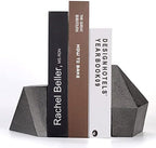 Decorative Bookends, Heavy Duty Cast Iron, Art Shelf Decor, Geometry Abstract Theme (Black) by Ambipolar by Ambipolar