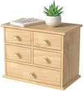 Oak Desk Organizer with Drawers, Durable Wooden Desktop Storage Box by JNFUZ