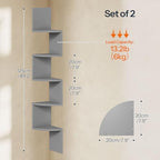 HOOBRO Corner Shelf Wall-Mounted, Set of 2 Floating Corner Shelves for Wall - Image 2