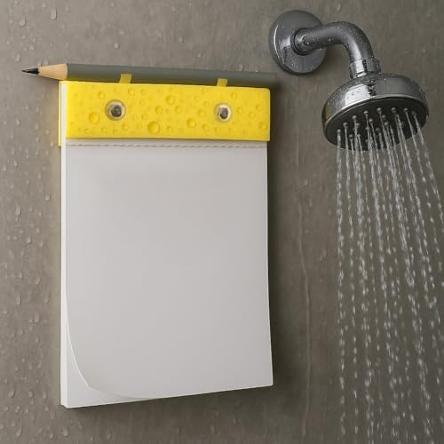 4 Pack Waterproof Shower Notepad, Stone Paper Pad with Pencil & Holder - Image 3