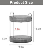 Asayuee 360 Rotating Makeup Organizer for Vanity,Bathroom Countertop Organizer,Spinning Perfume Organizer&Vanity Organizer(Grey-2 Tier) - Image 2