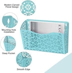 EasyPAG 3 Single Wall Mount File Organizer Vertical Metal Wall Pocket File Holder for Office, Home, School, Blue - Image 3