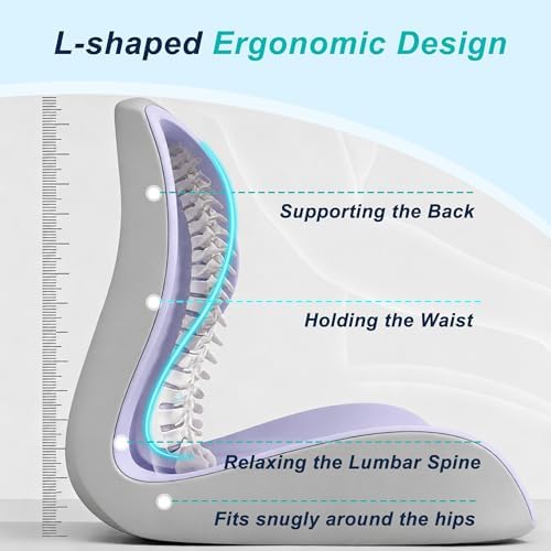 Seat Cushion for Office Chair, Ergonomic Cushion with Lumbar Support Pillow - Image 3