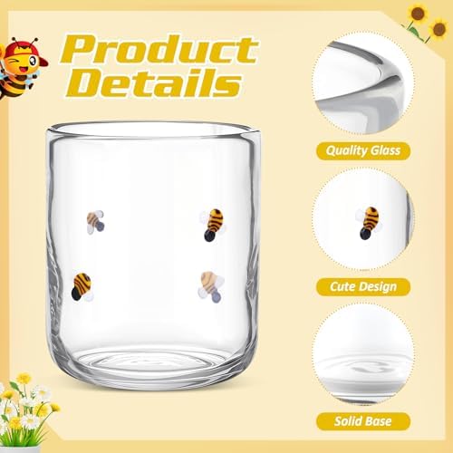 SiliFine 2 PCS Sunflower & Bee Icon Juice Glasses - Image 4