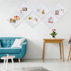 AKTOP White Cork Bulletin Board 12x12, 1/2" Thick Felt Cork Board Tiles 6 Pack, Small Square Pin Board for Wall, Self Adhesive Corkboards with 60 Push Pin Wood Clips for School, Home & Office - Image 3