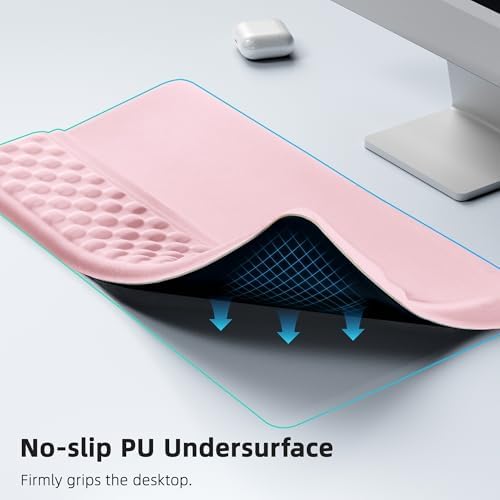 Ospelelf Keyboard Wrist Rest Pad, Comfy Ergonomic Keyboard Stand Riser Holder, Computer Wrist Support Cushion forTyping, Light Pink - Image 5