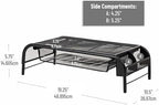 Mind Reader Monitor Stand, Ventilated Laptop Riser, Paper Tray, Office, Metal Mesh, Set of 2, Black - Image 3