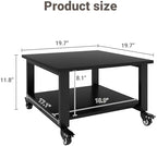 Natwind 2 Tier Laser Printer Stand,20''x20'' Under Desk Printer Cart, Black - Image 3