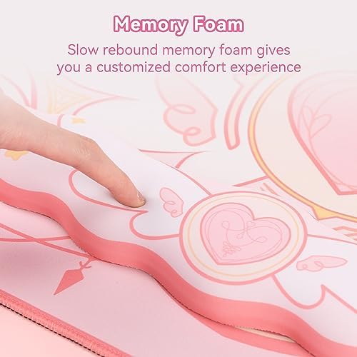 GeekShare Kawaii Mouse Pad Wrist Rest Support Set - Non-Slip Rubber Base Desk Mat and Memory Foam Wrist Rest for Keyboard and Mouse,Perfect for Gaming,or Home Office Work - Star Wings Series - Image 3
