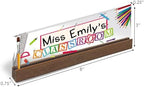 Artblox Office Personalized Name Plate for Desk with Business Card Holder On Clear Acrylic Glass School Teacher Design Custom Desk Name Plate with Your Name and Credentials Customized Gift - Image 3