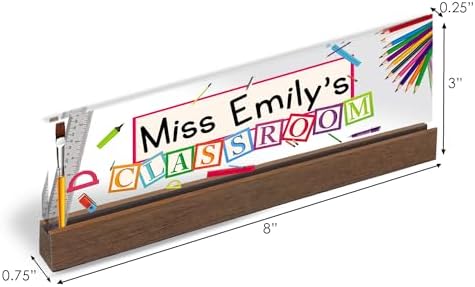 Artblox Office Personalized Name Plate for Desk with Business Card Holder On Clear Acrylic Glass School Teacher Design Custom Desk Name Plate with Your Name and Credentials Customized Gift - Image 3
